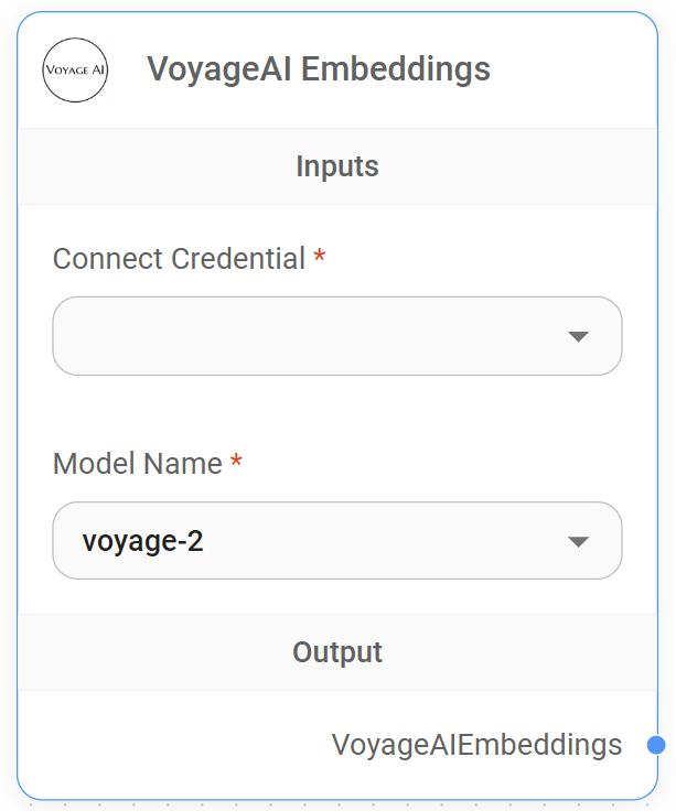 <p>VoyageAI Embeddings Node</p>